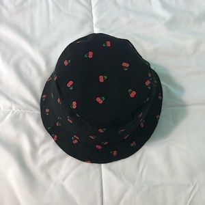 Shein Black & Red Cherry Bucket Hat ONLY WORN ONCE